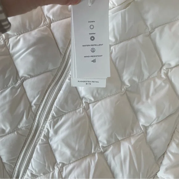 Tory Burch packable down Women's White Quilted Vest small - Picture 5 of 6
